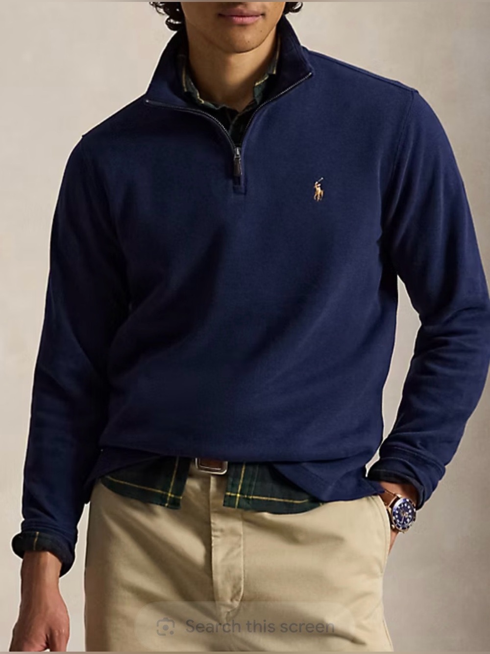 Polo Ralph Lauren Estate Rib Quarter Zip Men Sweater Size M Preppy Academia